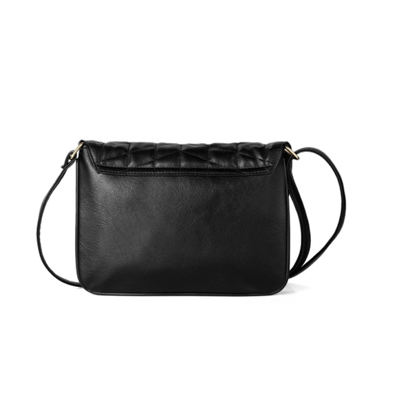 Vegan Leather Quilted Crossbody Flapover Bag - Picture 6 of 6